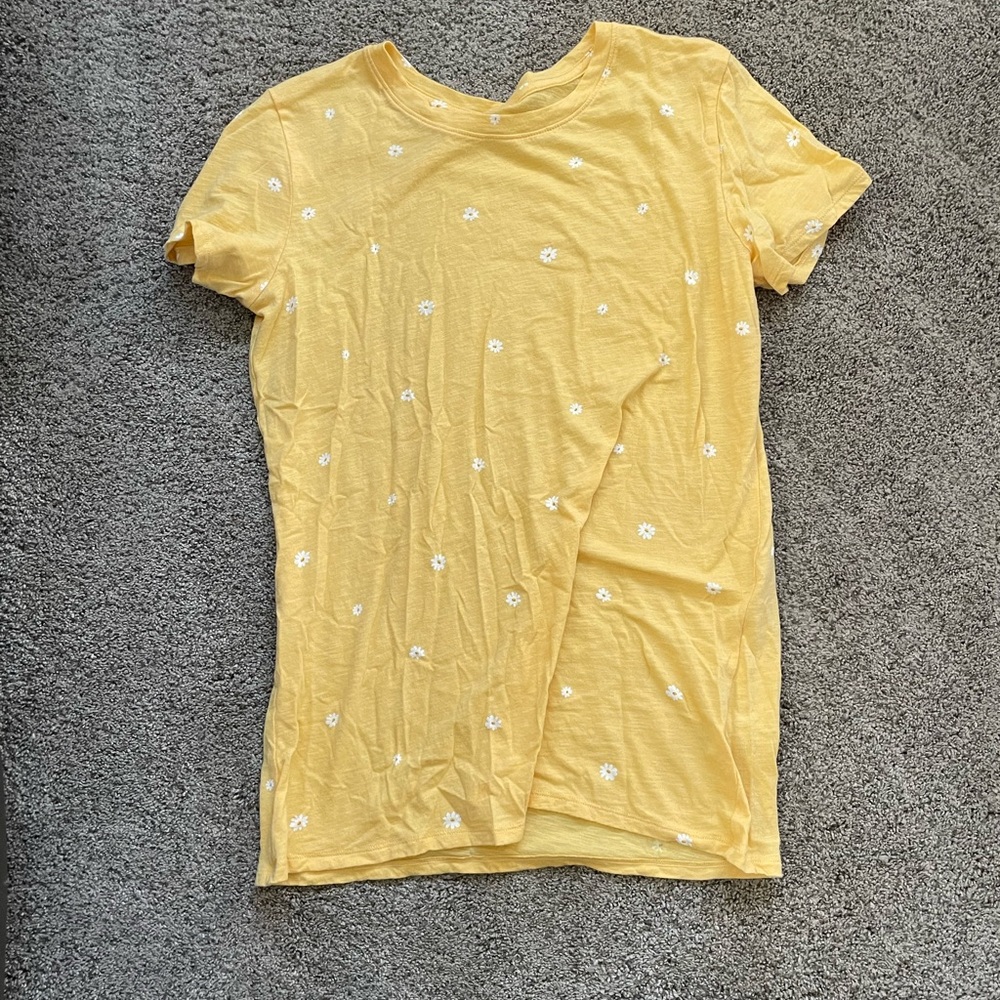 Yellow w/ white flower shirt